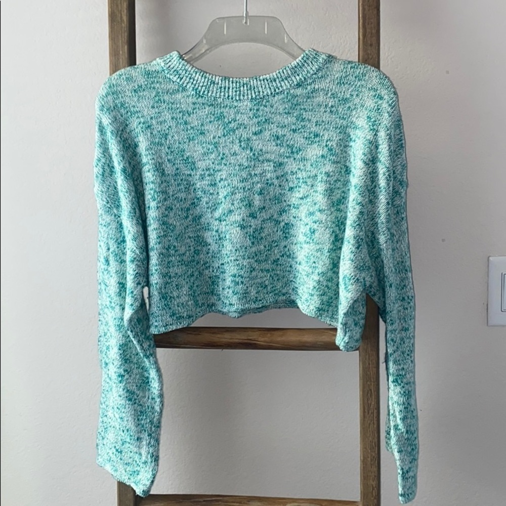 Green Cropped Sweater NWOT